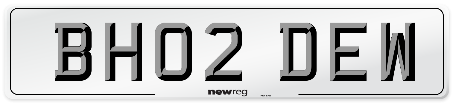 BH02 DEW Number Plate from New Reg